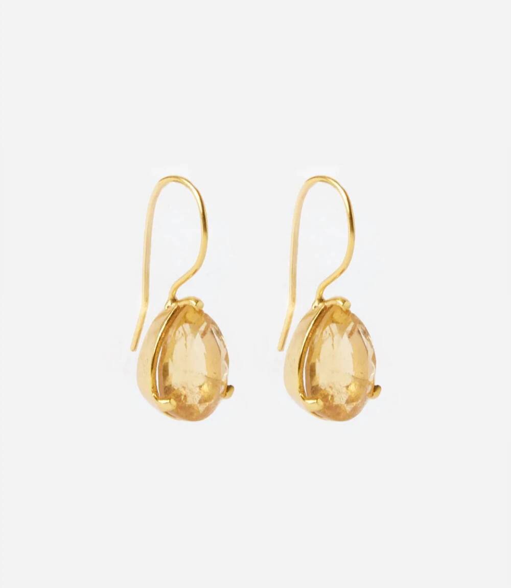 NEW SCHMUCKOO women's sienna teardrop gemstone earrings in citrine